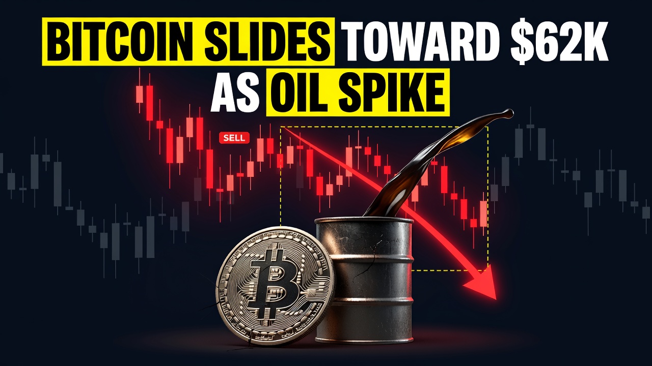 Bitcoin Slides Toward $62K As Oil Spike Revives Inflation Fears