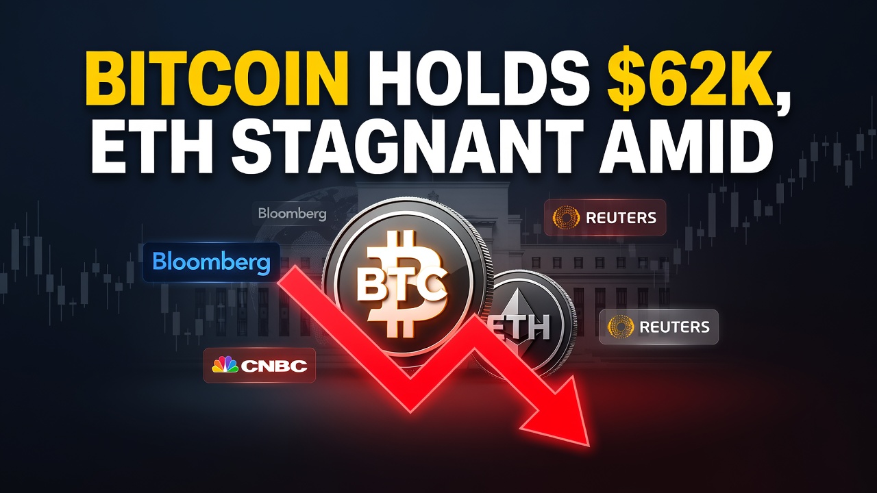 Bitcoin Holds $62K, Eth Stagnant Amid Geopolitical Jitters -- Bitcoin Holds $62K, Eth Stagnant Amid Geopolitical Jitters