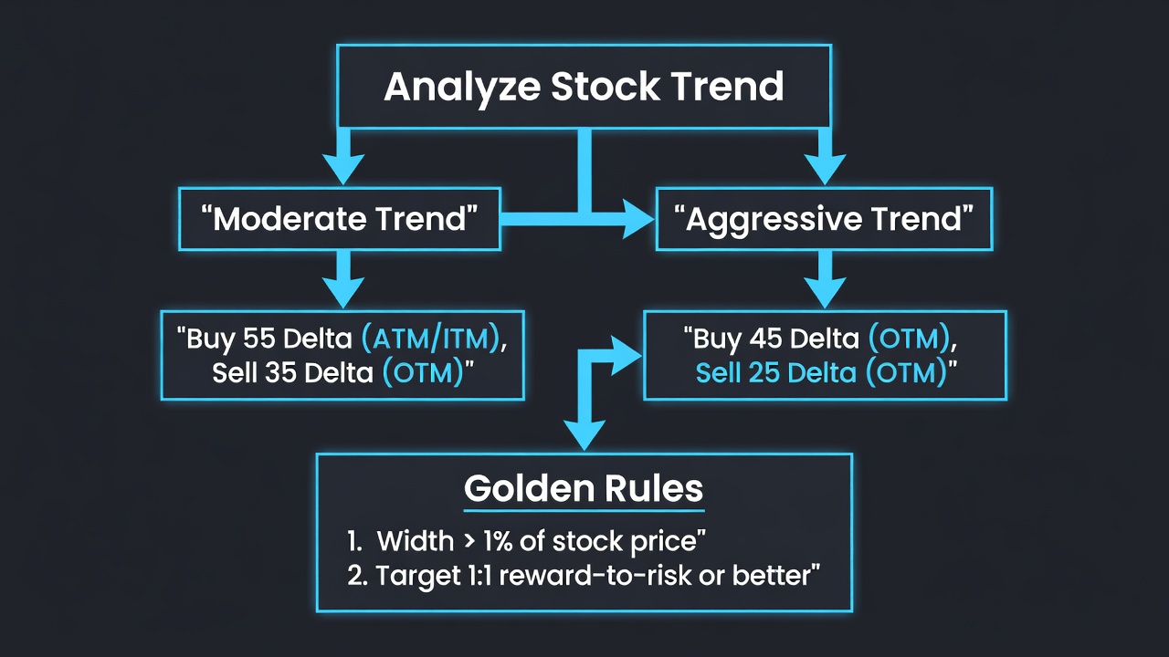 Choosing Strike Prices And Widths For Debit Spreads — Quick Reference