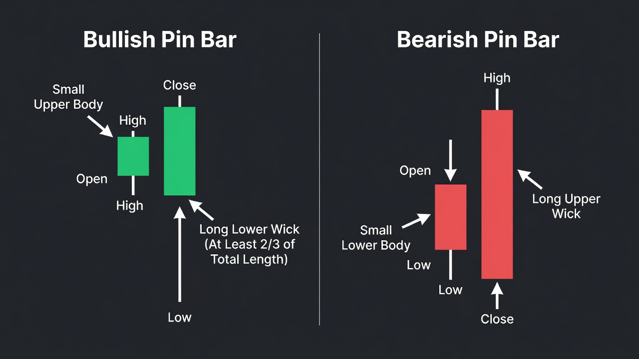 Complete Guide To The Pin Bar Reversal Strategy -- Complete Guide To The Pin Bar Reversal Strategy — Pattern Diagram