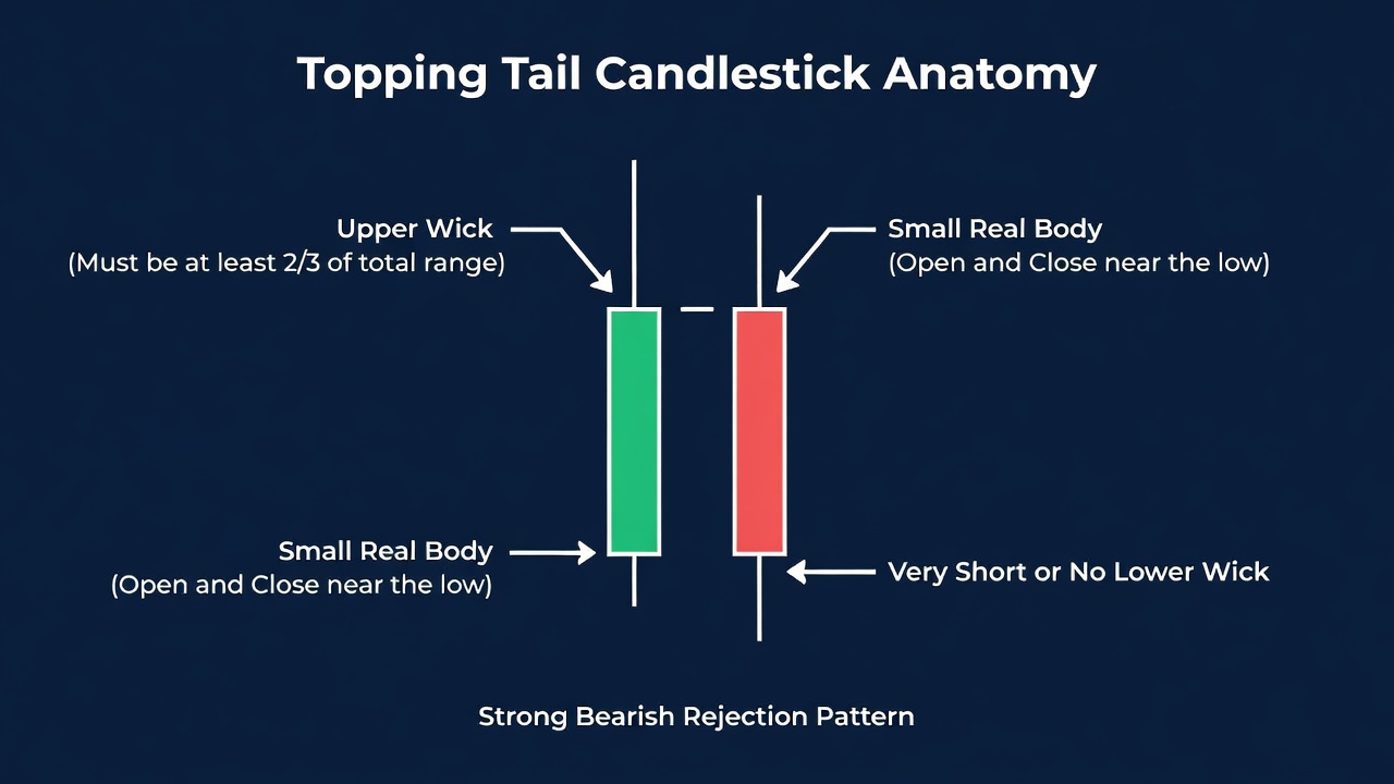 Complete Guide To The Topping Tail Candlestick Strategy -- Complete Guide To The Topping Tail Candlestick Strategy — Pattern Diagram