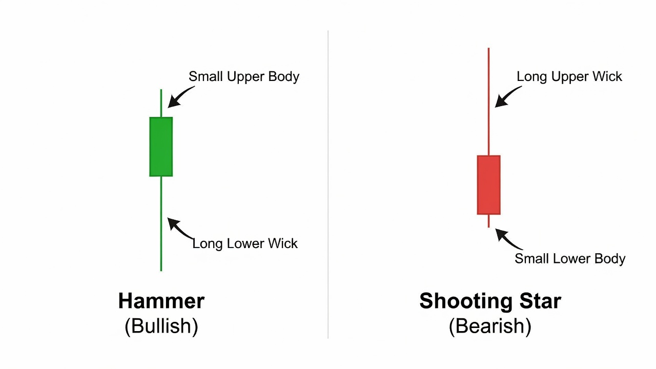 Mastering The Hammer And Shooting Star Candlestick Strategy — Pattern Diagram