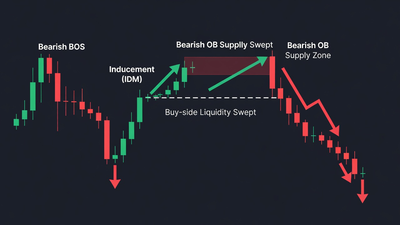Smc Inducement And Order Blocks Strategy: Trading Geopolitical Shocks -- Smc Inducement And Order Blocks Strategy: Trading Geopolitical Shocks — Setup Diagram