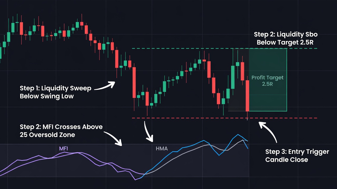 The Cobalt Sniper: High-Probability Reversals With Hma &Amp; Mfi -- The Cobalt Sniper — 3-Step Entry Example