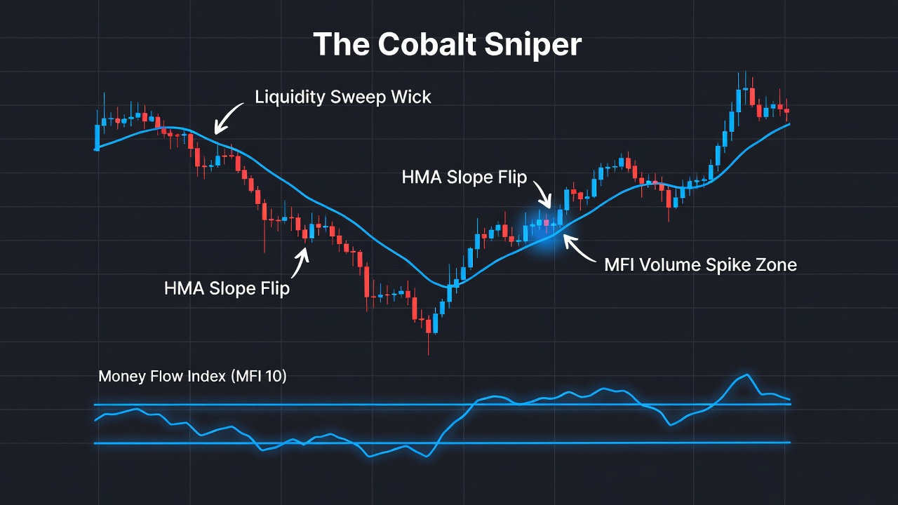 The Cobalt Sniper: High-Probability Reversals With Hma &Amp; Mfi -- The Cobalt Sniper — Setup Diagram