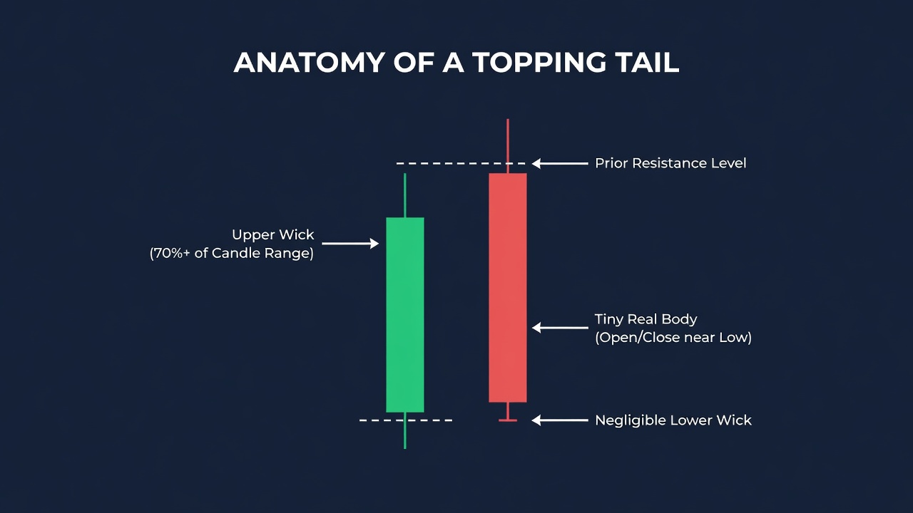 Topping Tail Candlestick Strategy: The Complete Guide -- Topping Tail Candlestick Strategy: The Complete Guide — Pattern Diagram