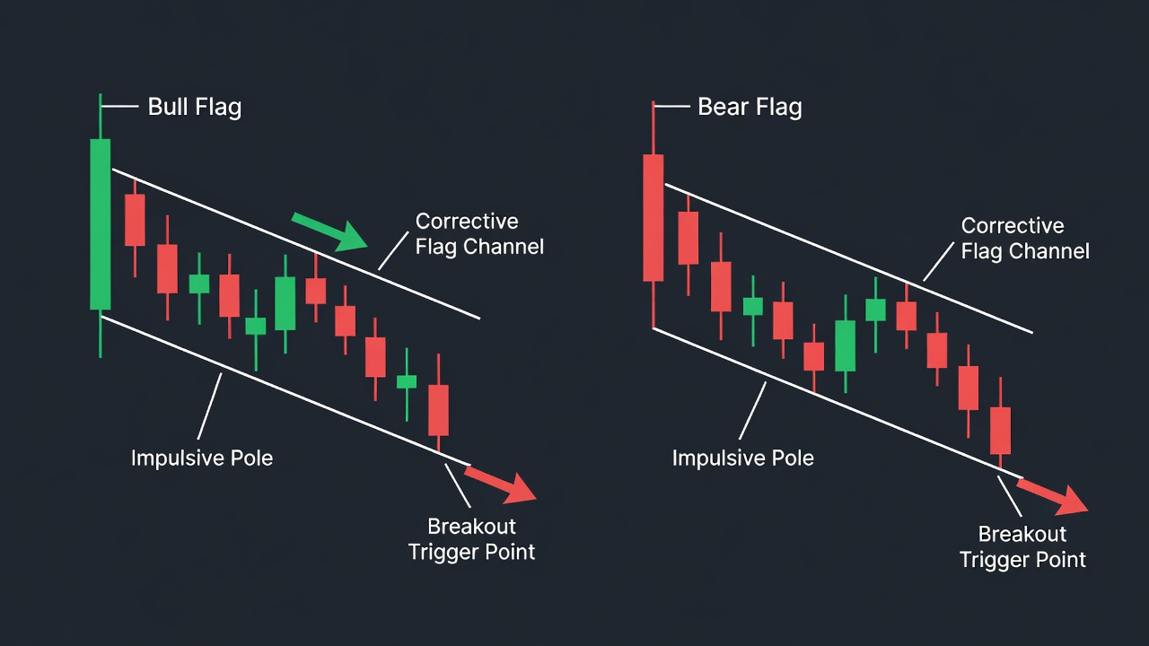 Ultimate Guide To The Bull Flag And Bear Flag Pattern Trading Guide — Pattern Diagram