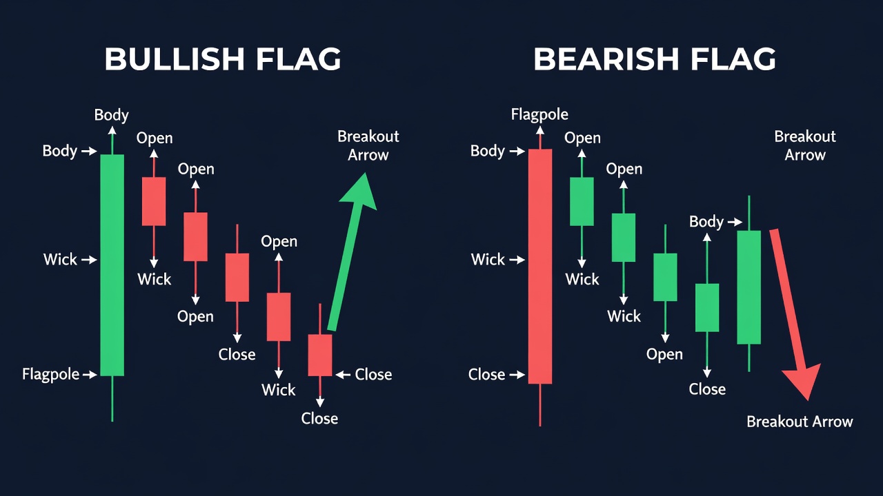 Ultimate Guide To The Bull Flag And Bear Flag Pattern Trading Guide -- Ultimate Guide To The Bull Flag And Bear Flag Pattern Trading Guide — Pattern Diagram