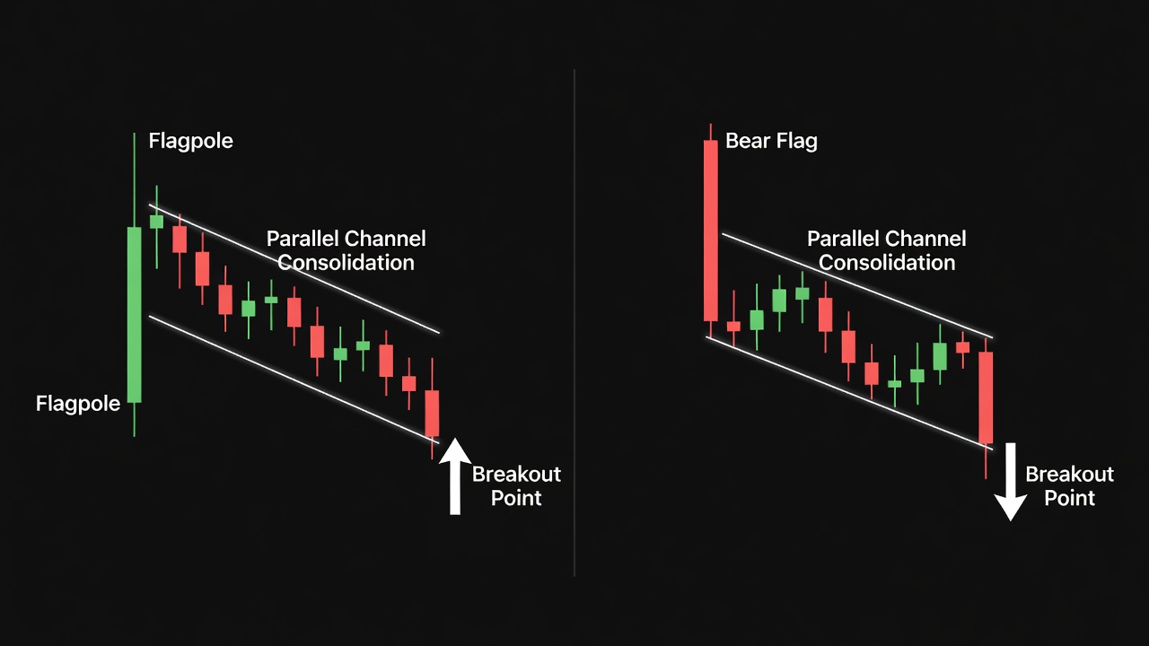 Ultimate Guide To The Bull Flag And Bear Flag Pattern Trading Guide -- Ultimate Guide To The Bull Flag And Bear Flag Pattern Trading Guide — Pattern Diagram